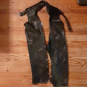 Leather chaps.
